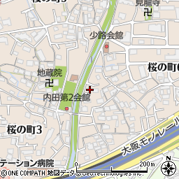 大阪府豊中市桜の町周辺の地図