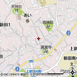 大阪府豊中市上新田周辺の地図