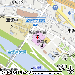 宝塚市立スポーツセンター　総合体育館周辺の地図