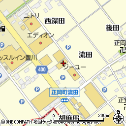 愛知県豊川市正岡町流田周辺の地図