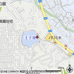 山田上王子池公園周辺の地図
