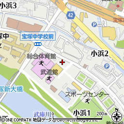 リパーク宝塚市立スポーツセンター前駐車場周辺の地図