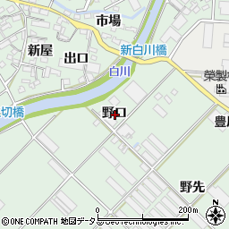 愛知県豊川市御津町下佐脇野口周辺の地図