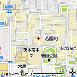 大阪府茨木市若園町周辺の地図