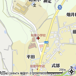 和束小学校周辺の地図