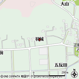 愛知県西尾市吉良町小山田羽城周辺の地図