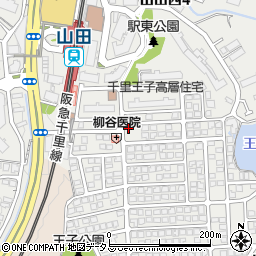 タイムズ阪急山田駅前第３駐車場周辺の地図
