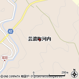 三重県津市芸濃町河内周辺の地図