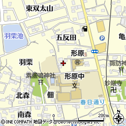 愛知県蒲郡市形原町（中村）周辺の地図