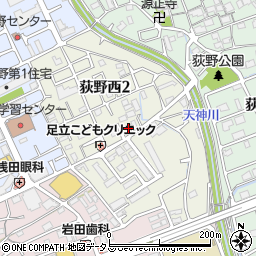 兵庫県伊丹市荻野西周辺の地図