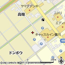 愛知県豊川市下長山町上アライ周辺の地図