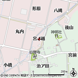 愛知県西尾市吉良町饗庭宮ノ越周辺の地図
