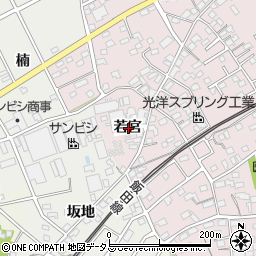 愛知県豊川市篠束町若宮周辺の地図