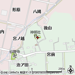 愛知県西尾市吉良町小山田後山周辺の地図
