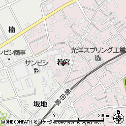 愛知県豊川市篠束町（若宮）周辺の地図
