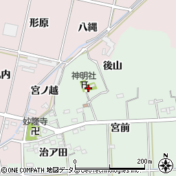 愛知県西尾市吉良町小山田（後山）周辺の地図