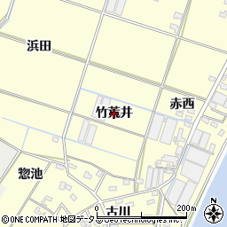 愛知県西尾市一色町大塚（竹荒井）周辺の地図