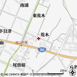 愛知県豊橋市嵩山町荒木周辺の地図