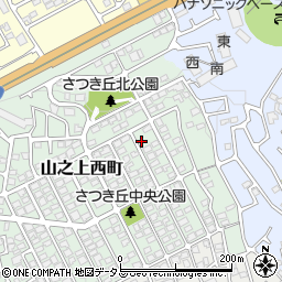 大阪府枚方市山之上西町13-24周辺の地図