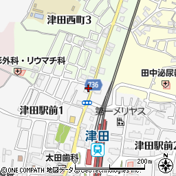 枚方信用金庫津田支店周辺の地図