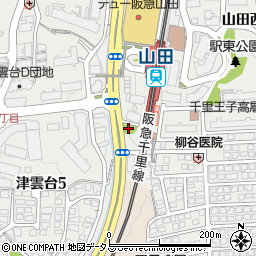 山田駅西遊園周辺の地図