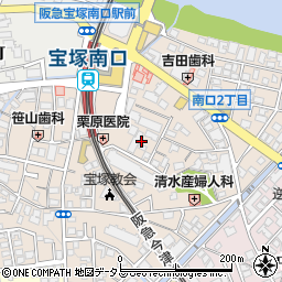 兵庫県宝塚市南口周辺の地図