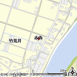 愛知県西尾市一色町大塚赤西周辺の地図