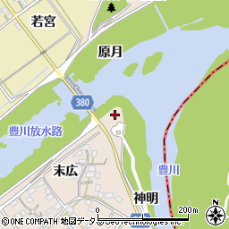 豊川分流堰管理所周辺の地図