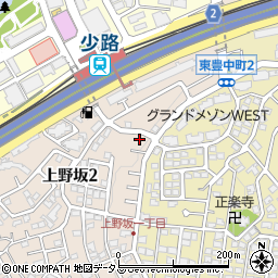 上野坂第1緑地周辺の地図
