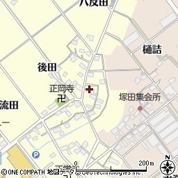 愛知県豊川市正岡町後田470周辺の地図
