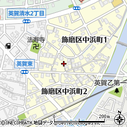 兵庫県姫路市飾磨区中浜町周辺の地図