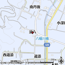 愛知県西尾市西幡豆町清六周辺の地図