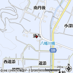 愛知県西尾市西幡豆町（清六）周辺の地図