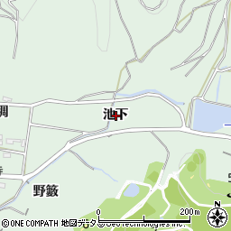 愛知県西尾市吉良町小山田池下周辺の地図