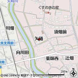 愛知県西尾市吉良町饗庭矢通周辺の地図