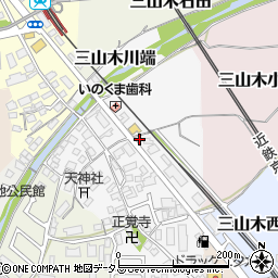 京都府京田辺市三山木野神74周辺の地図