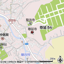 尊延寺周辺の地図