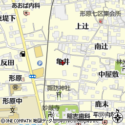 愛知県蒲郡市形原町（亀井）周辺の地図