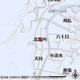 愛知県西尾市西幡豆町北門内周辺の地図