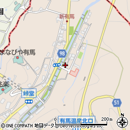 兵庫県神戸市北区有馬町190周辺の地図