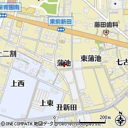 愛知県西尾市一色町対米蒲池周辺の地図