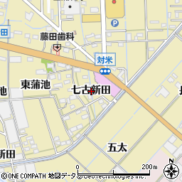 愛知県西尾市一色町対米七古新田周辺の地図