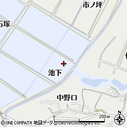 愛知県豊橋市下条東町池下周辺の地図