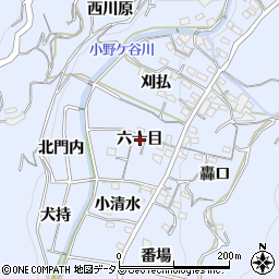 愛知県西尾市西幡豆町六十目周辺の地図