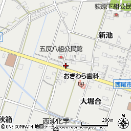 愛知県西尾市吉良町荻原新池40周辺の地図