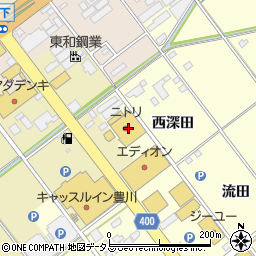 ニトリ豊川店周辺の地図