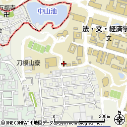 大阪府豊中市待兼山町周辺の地図