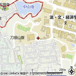 大阪府豊中市待兼山町周辺の地図