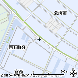 愛知県西尾市一色町小薮会所前下周辺の地図