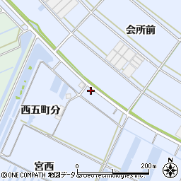 愛知県西尾市一色町小薮（会所前下）周辺の地図